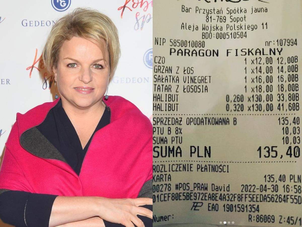 Katarzyna Bosacka zbiera paragony grozy. 51 zł za 2 gofry, 212 zł za 2 obiady