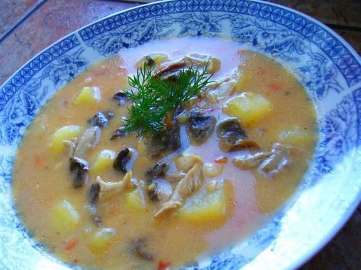 zupa ogonowa z grzybami przepis